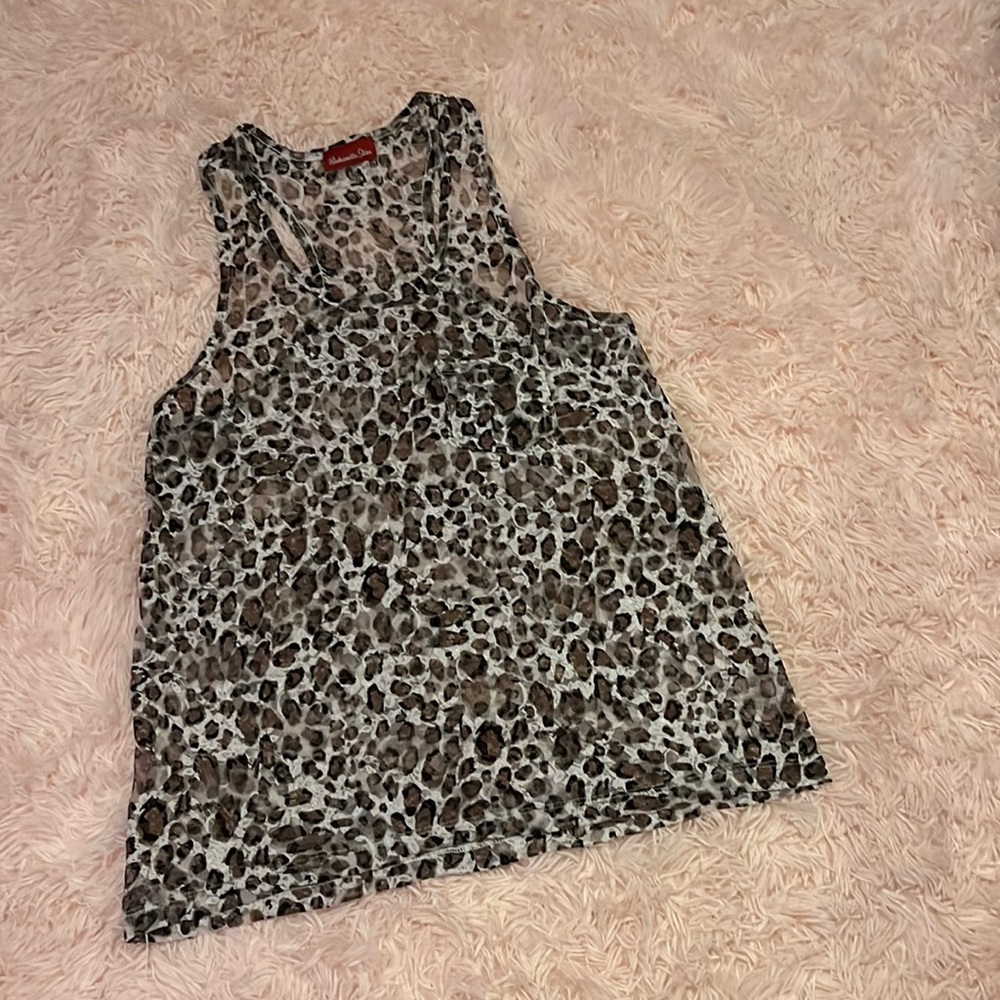 Leopard Print Lace Tank Top